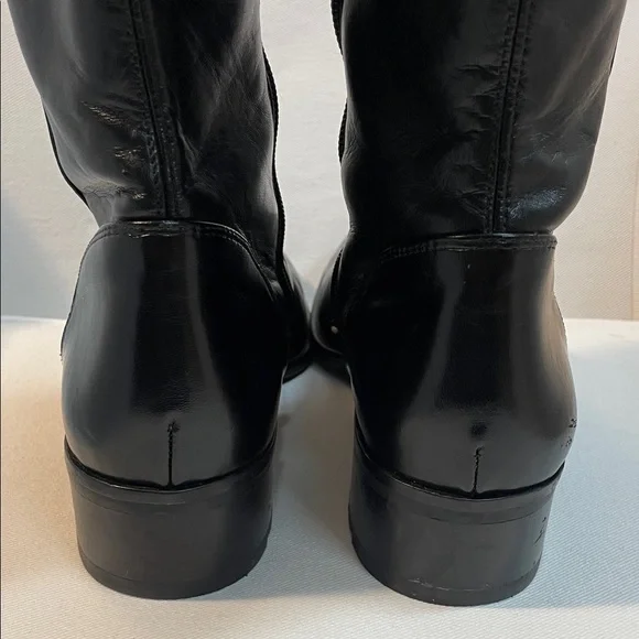 Paul Green Black Leather Knee-High Boots Sz 9 - Picture 6 of 9